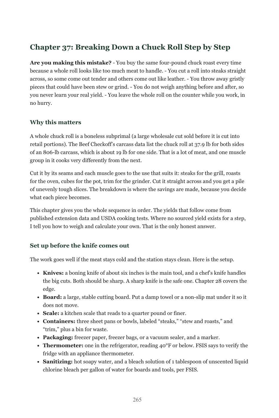 Preview of page 265, breaking down a chuck roll